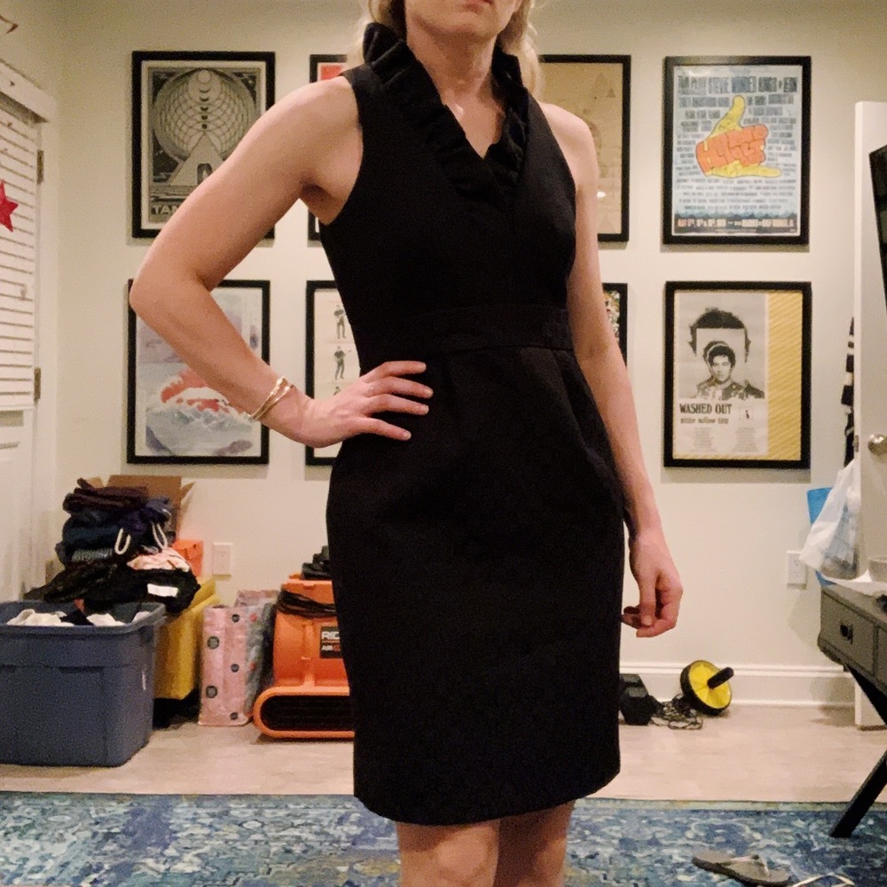 Taylor black sleeveless cocktail dress